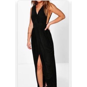 boohoo plunge maxi dress